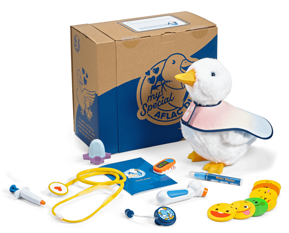 My Special Aflac Duck with sickle cell accessories